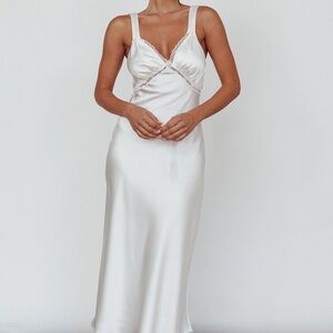 Selfie Leslie White Satin Dress